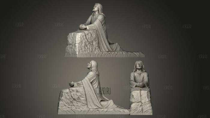 Jesus on stone stl model for CNC